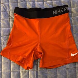 Nike Pro Orange Athletic Shorts